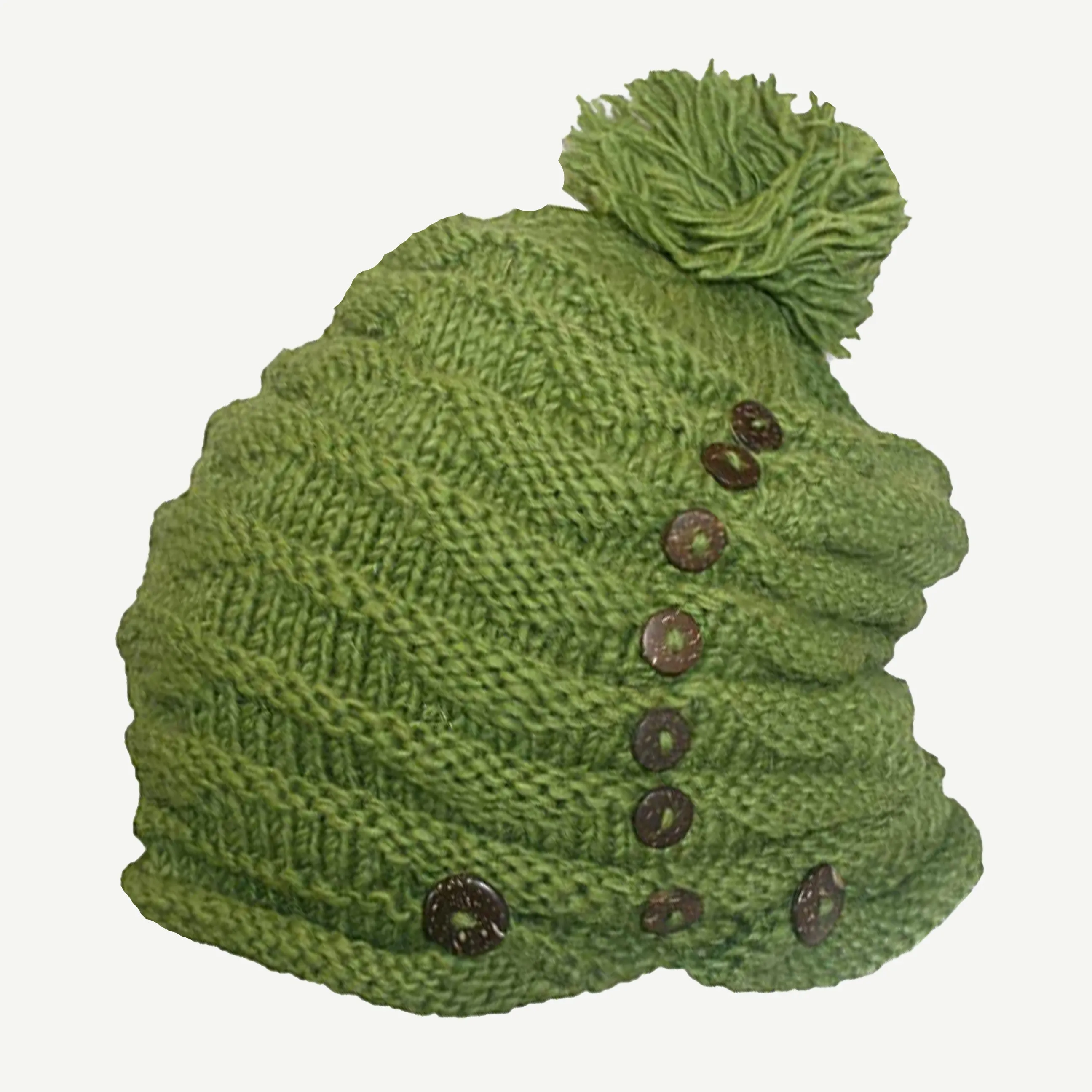 1414 Trendy Ribbed Wool Knit Warm Oversized Chunky Soft Fleece Lined Slouchy Beanie Mitten Hat