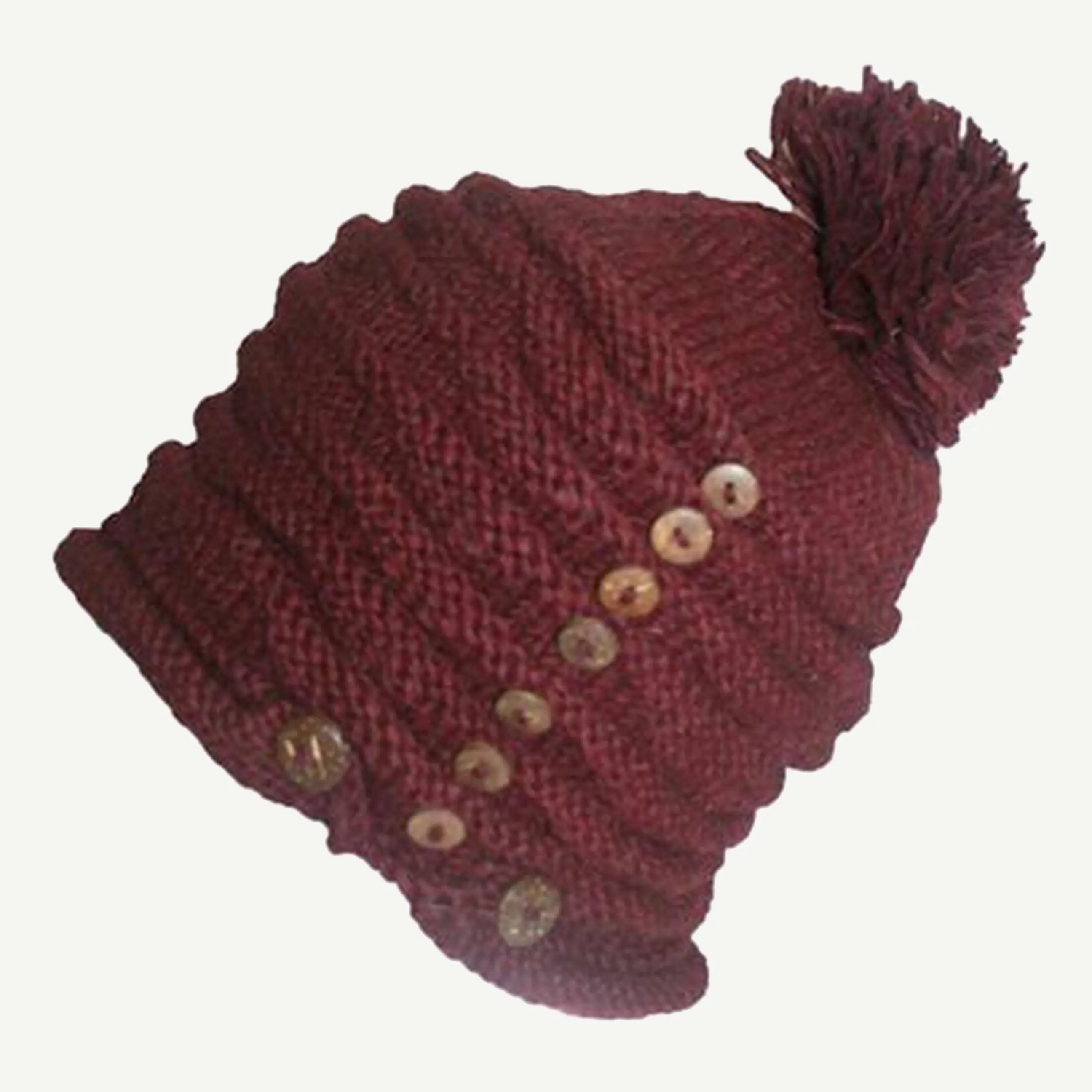 1414 Trendy Ribbed Wool Knit Warm Oversized Chunky Soft Fleece Lined Slouchy Beanie Mitten Hat