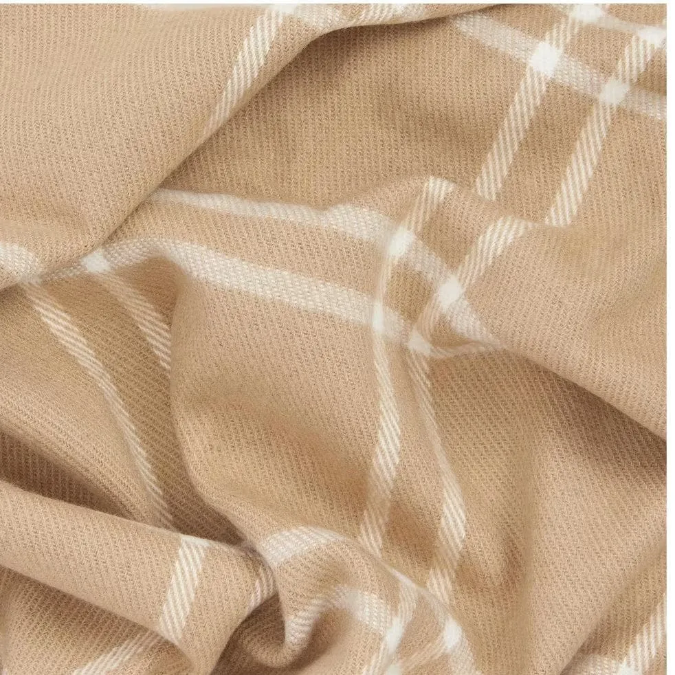 Barbour International Mallory Beanie And Windowpane Wrap Gift Set In Light Trench