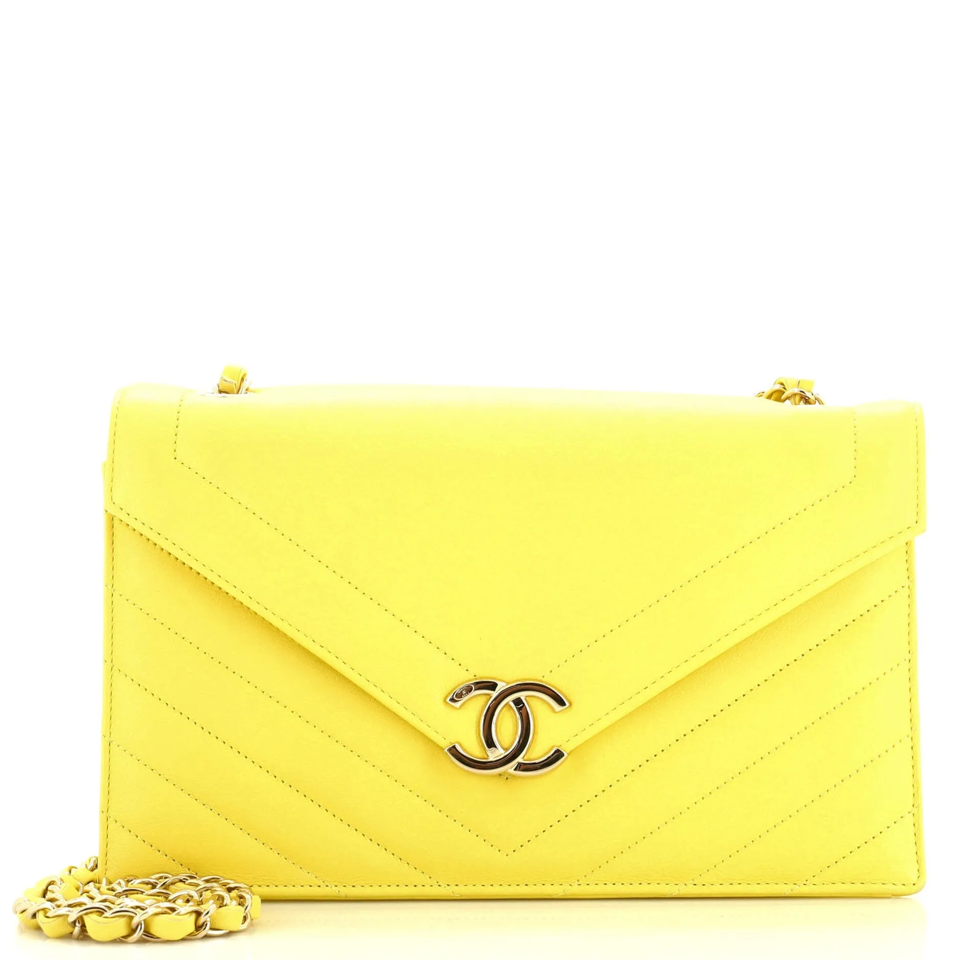 CHANEL Envelope Flap Bag Chevron Calfskin Medium