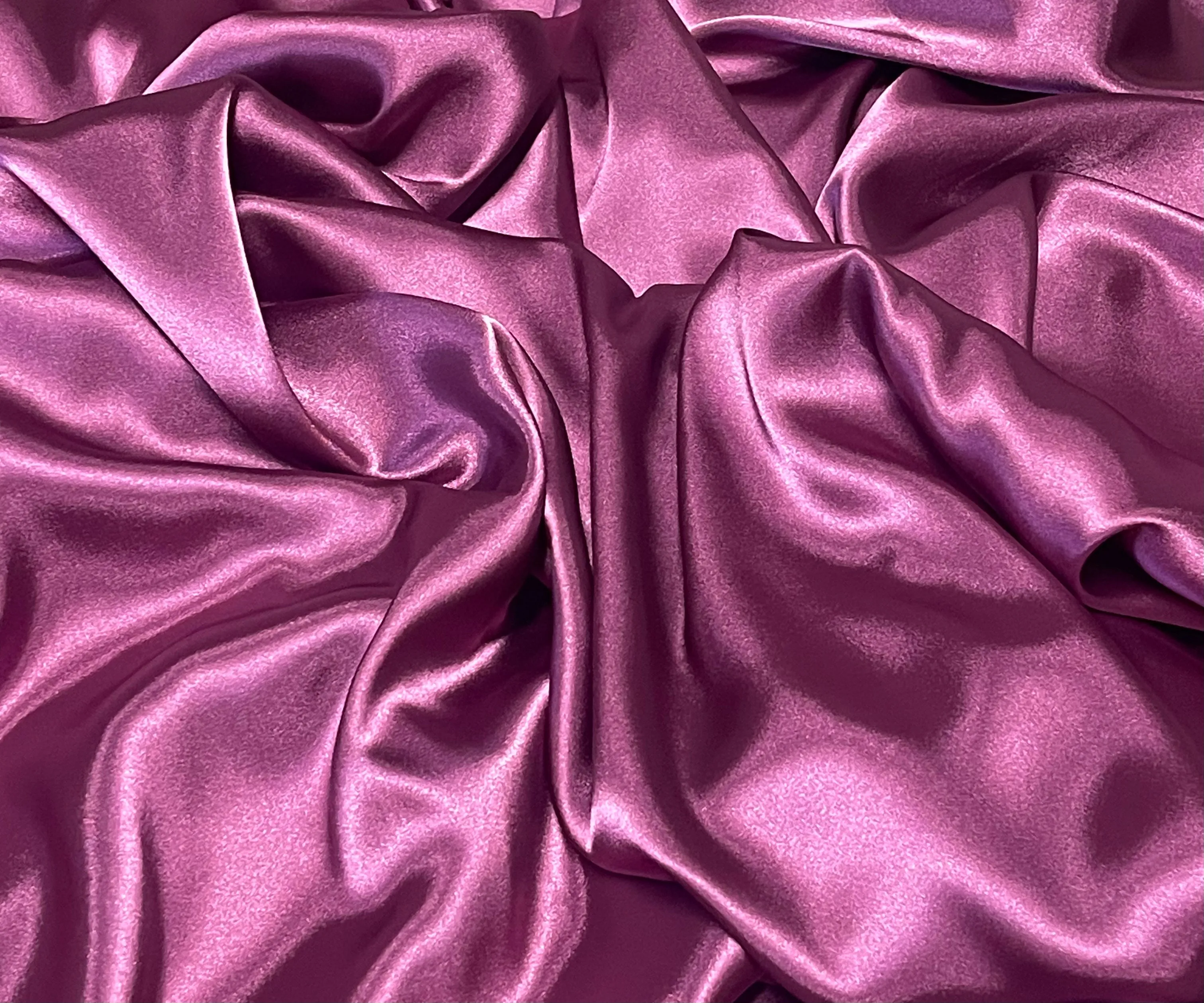 Charmeuse satin fabric by the yard -  Berry  solid