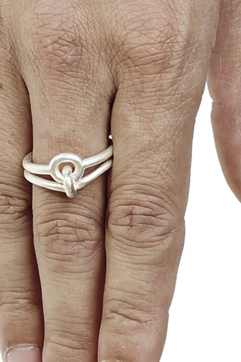 Couple Kiss Silver Ring