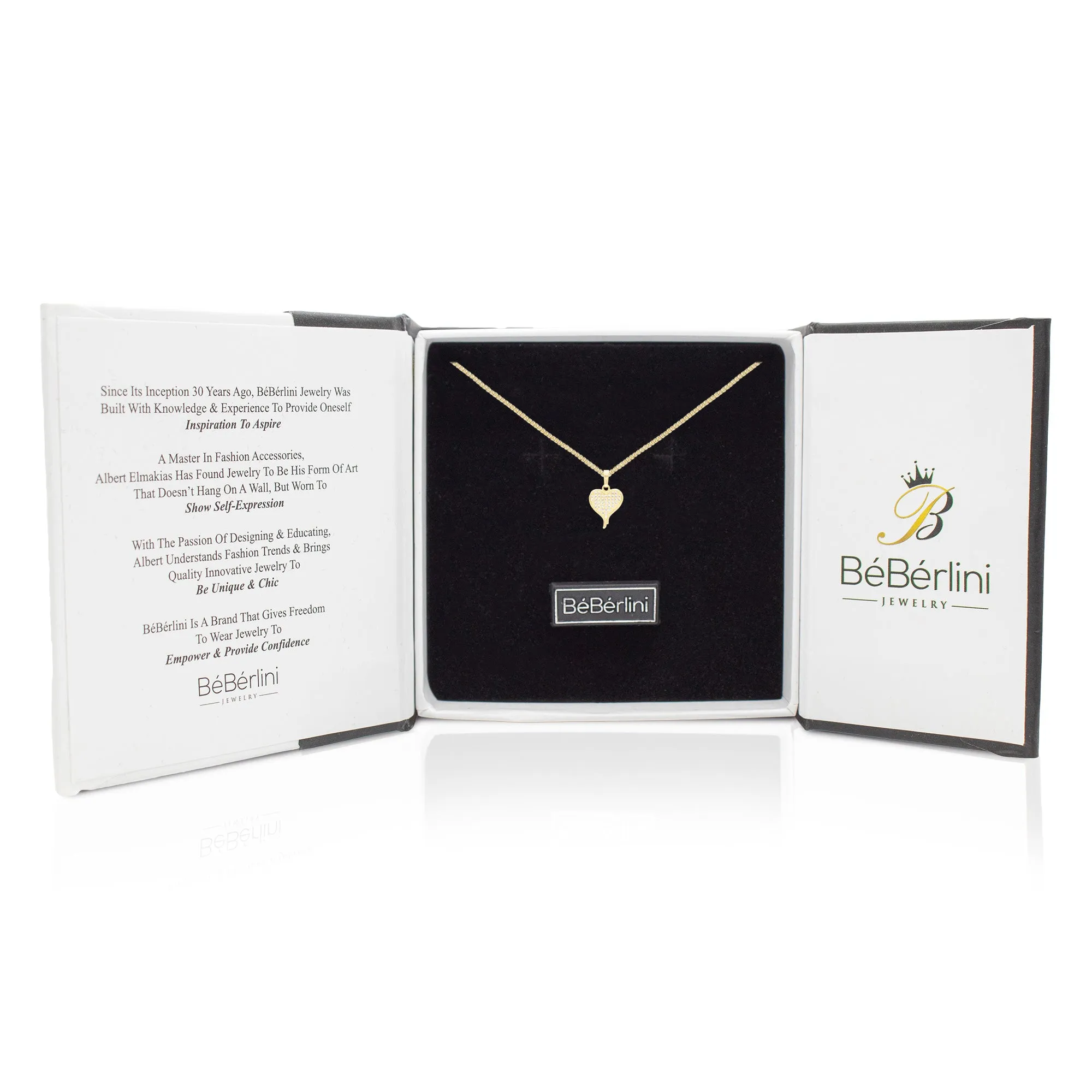 Cubic Zirconia 14K Gold Filled Heart Drip Pendant Necklace Set