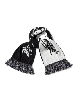 Dragon Skeleton Scarf - Black / White