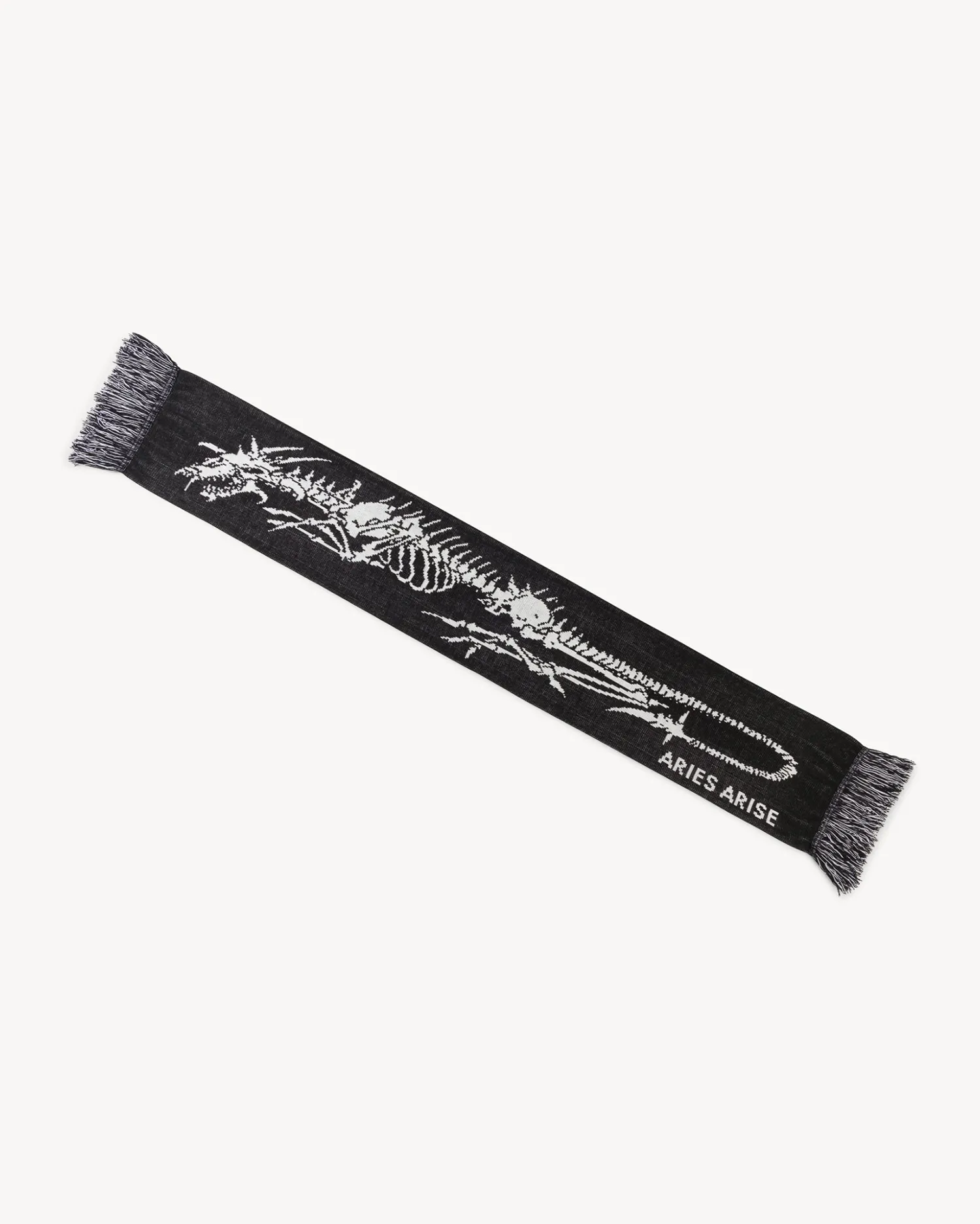 Dragon Skeleton Scarf - Black / White
