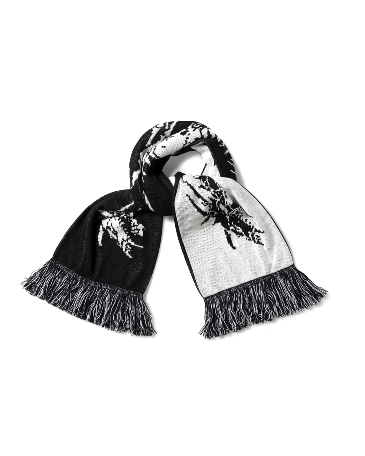 Dragon Skeleton Scarf - Black / White