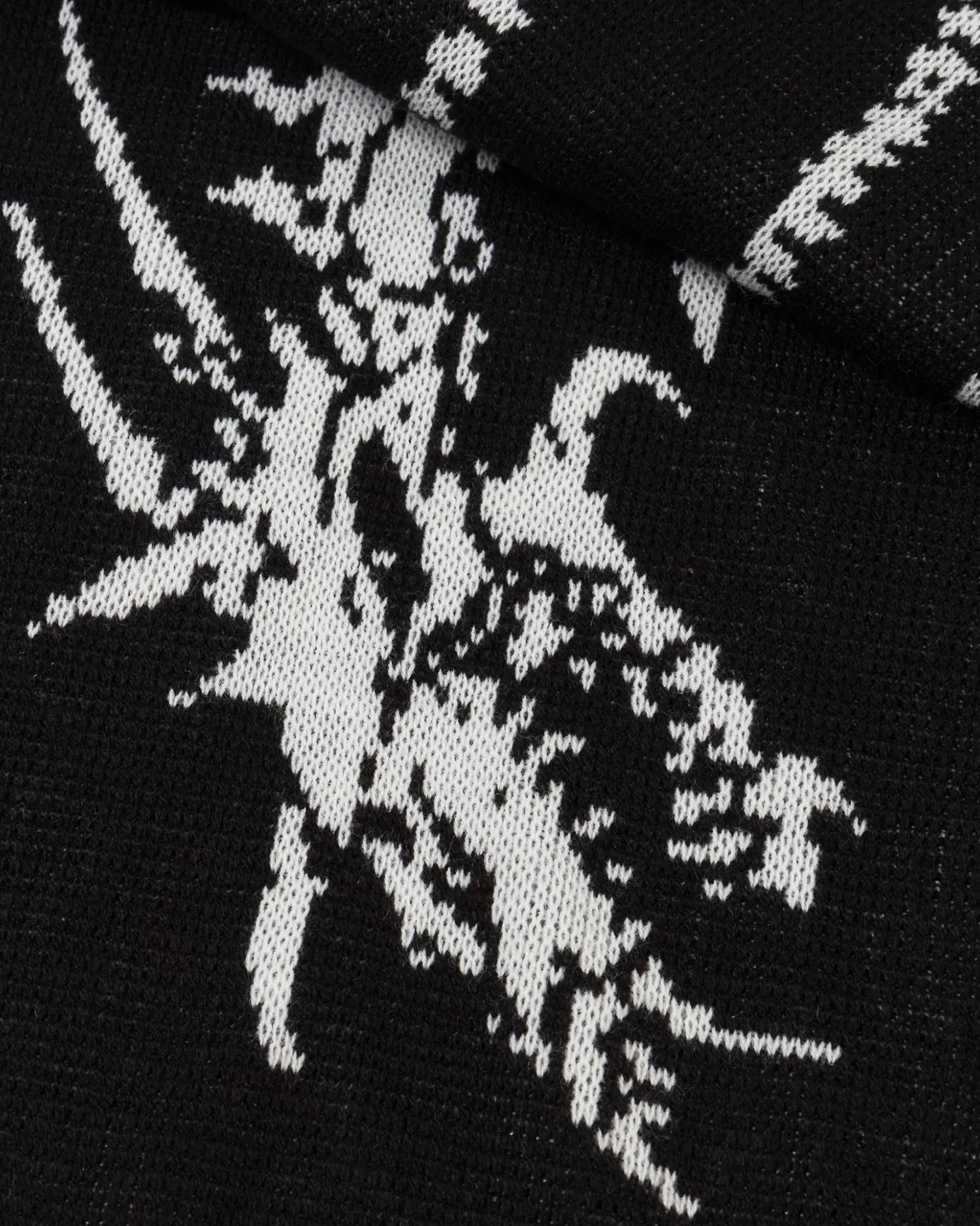 Dragon Skeleton Scarf - Black / White