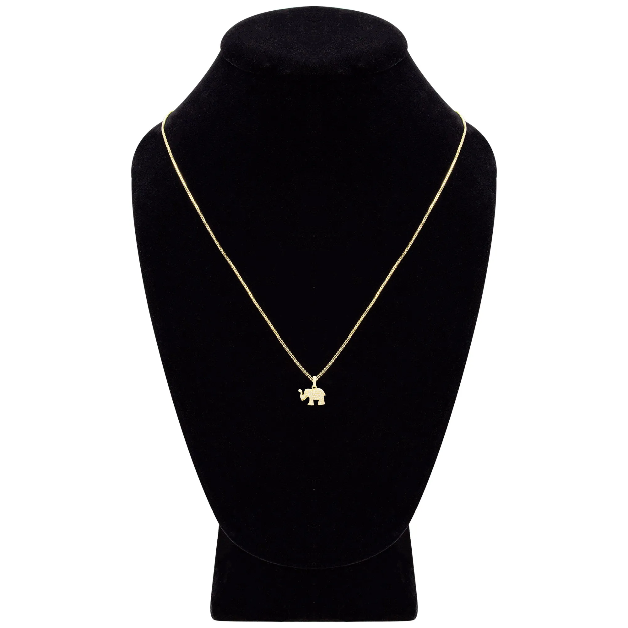 Elephant Cubic Zirconia Pendant With 14K Gold Filled Necklace Set