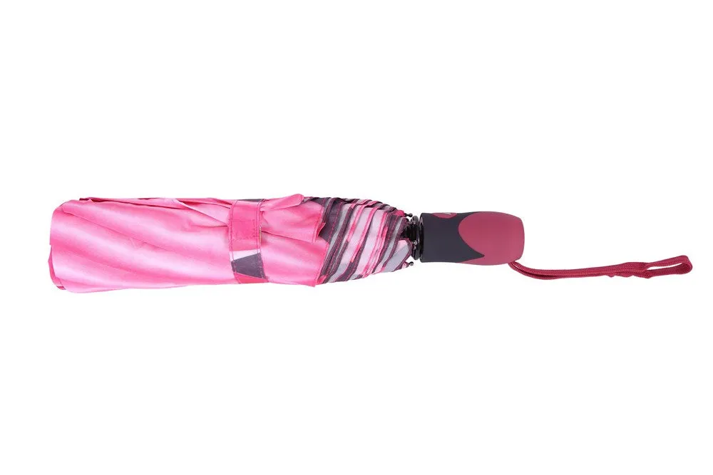 FabSeasons Black Floral Digital Printed Semi Automatic 3 fold Umbrella