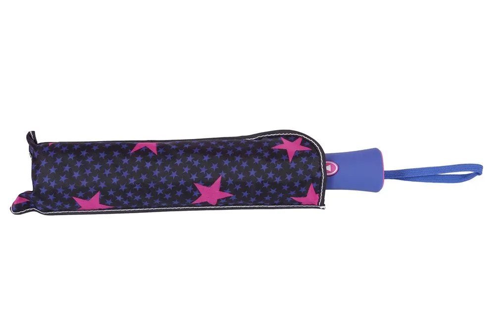 FabSeasons Pink Star Digital Printed Semi Automatic 3 fold Umbrella