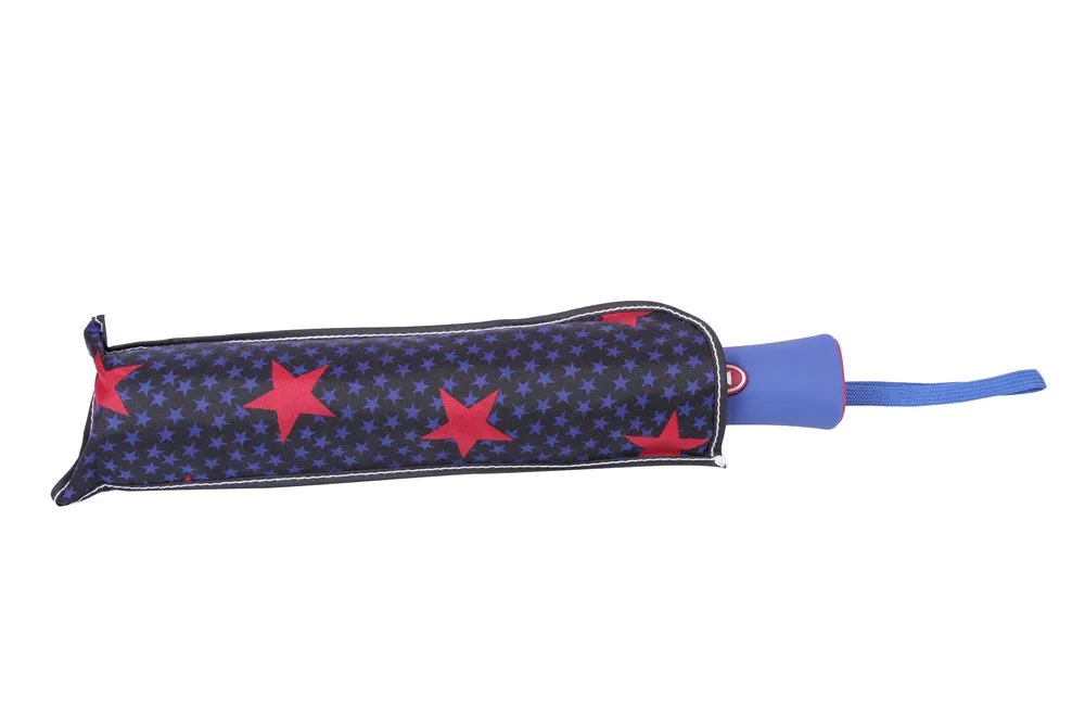 FabSeasons Red Star Digital Printed Semi Automatic 3 fold Umbrella