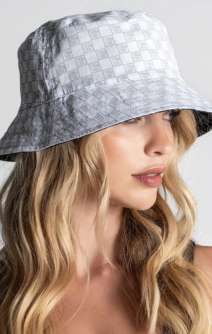 Grey Clone Bucket Hat White