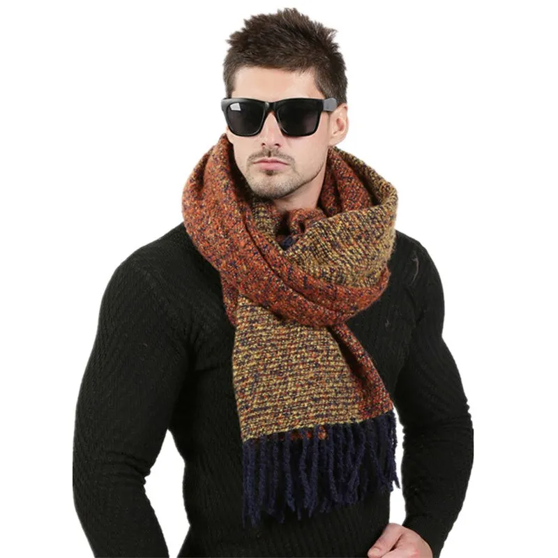 Men's Winter Woolen Thick Long Scarf