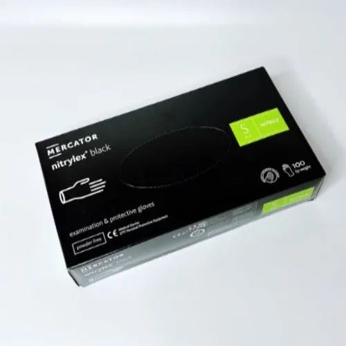 Nitrile powder-free gloves Nitrylex Mercator size S (Black)