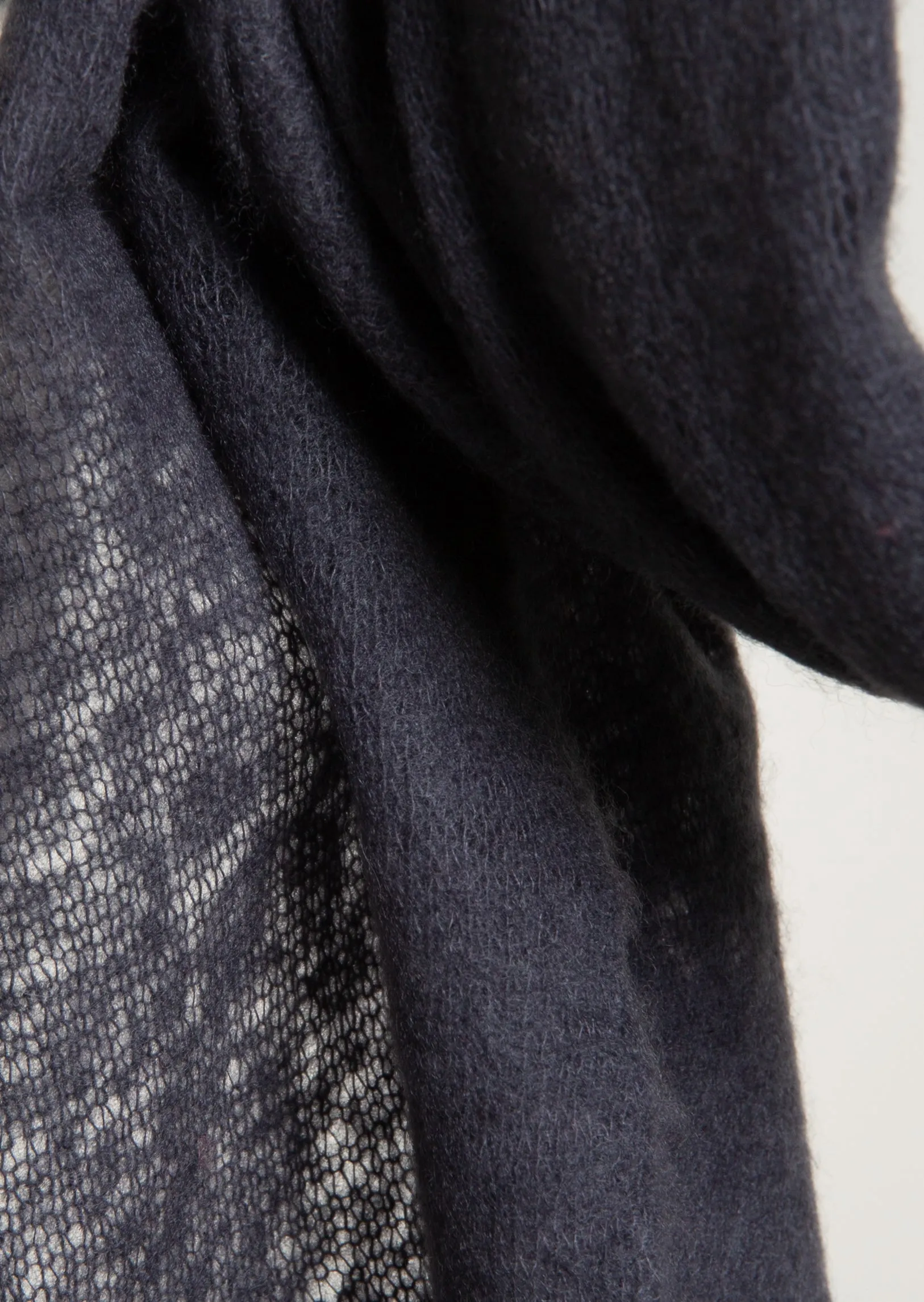 Open knitted Shawl plain ( BABY CASHMERE ) Black