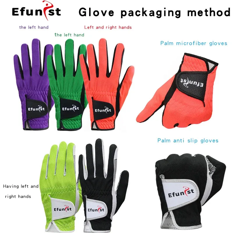 Pack 1 Pcs/Pair Efunist Golf Glove Men Left Hand Breathable Green 3D Performance Mesh Micro Fiber Non-slip Golf Gloves Mens Man