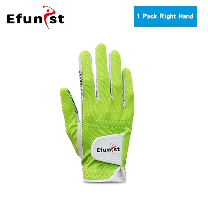 Pack 1 Pcs/Pair Efunist Golf Glove Men Left Hand Breathable Green 3D Performance Mesh Micro Fiber Non-slip Golf Gloves Mens Man