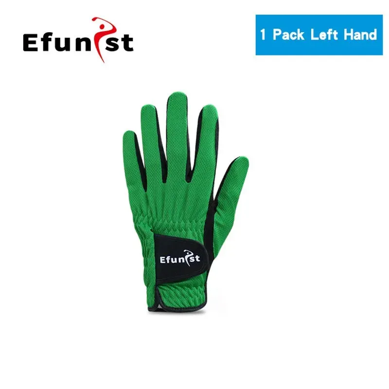 Pack 1 Pcs/Pair Efunist Golf Glove Men Left Hand Breathable Green 3D Performance Mesh Micro Fiber Non-slip Golf Gloves Mens Man