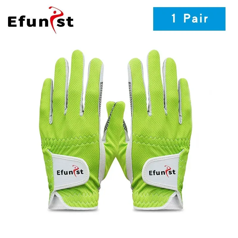 Pack 1 Pcs/Pair Efunist Golf Glove Men Left Hand Breathable Green 3D Performance Mesh Micro Fiber Non-slip Golf Gloves Mens Man