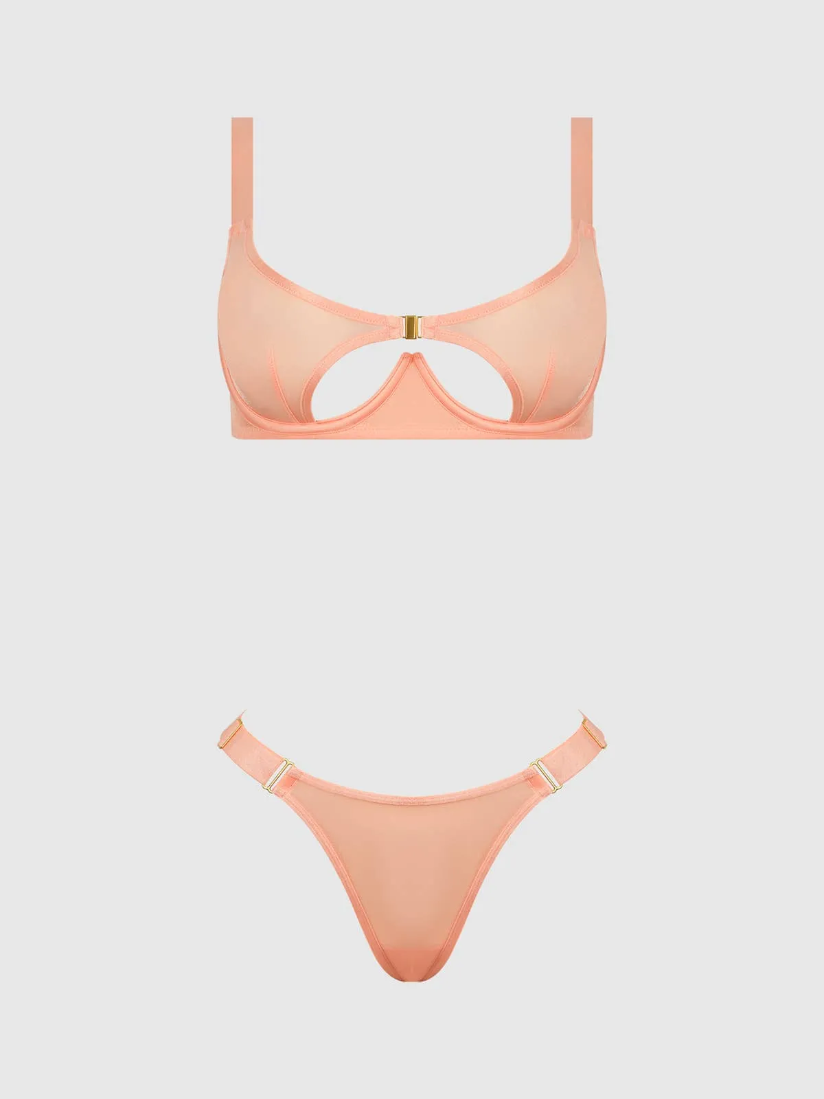 Shimmer Mesh Bra & Thong Set