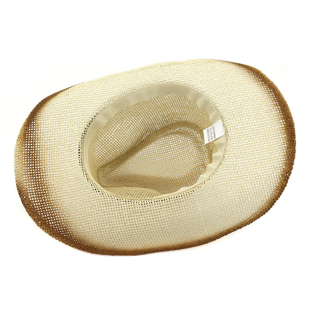 Straw Cowboy Hats Women's Straw Cowboy Hat Top Hat Outdoor Seaside Beach