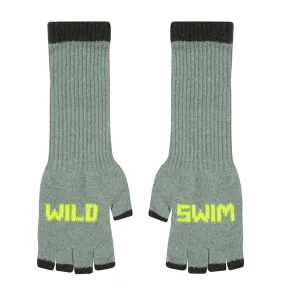 Wild Swim Fingerless Gloves in Mojito with Neon Yellow & Seaweed