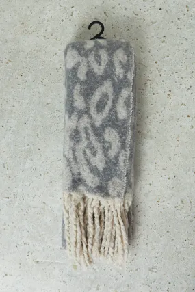 Women Grey Knitted Blanket Scarf