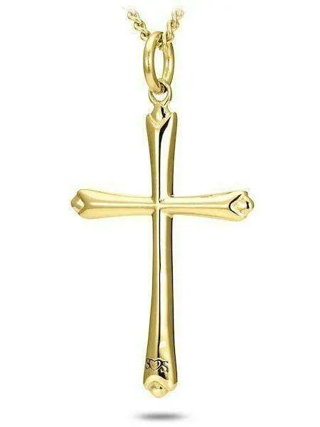 Women's Gold Plated Stainless Steel Cross Necklace John 19:30