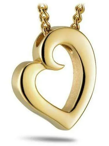 Women's Gold Stainless Steel Heart Necklace Love Never Fails
